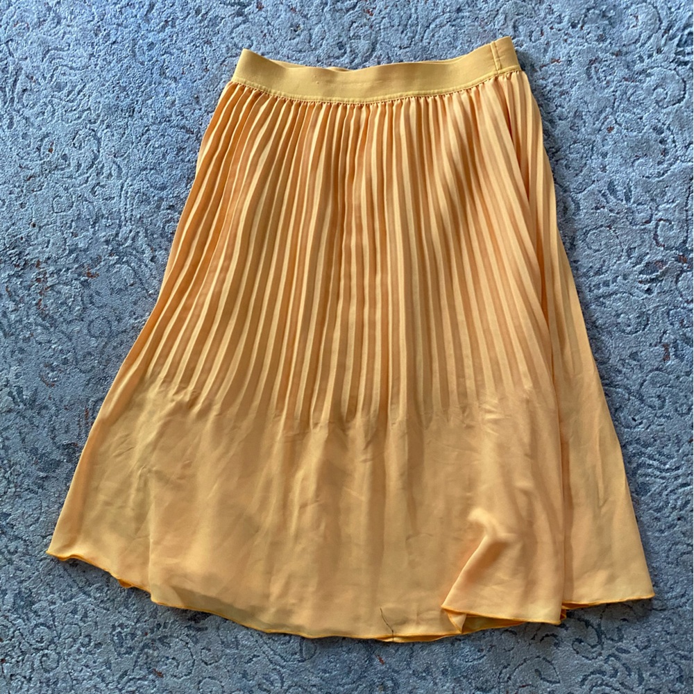J Crew pleated orange skirt size 6